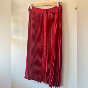Maeve Red Pleated Skirt Maxi BNWT XS